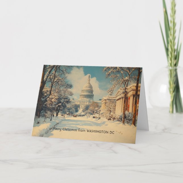 Cartes Pour Fêtes Annuelles Capitole américain personnalisé Washington DC Noël (Devant)