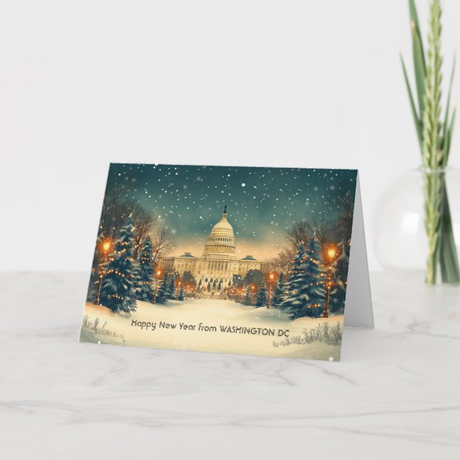 Cartes Pour Fêtes Annuelles Capitole américain personnalisé Washington DC Nouv (Devant)