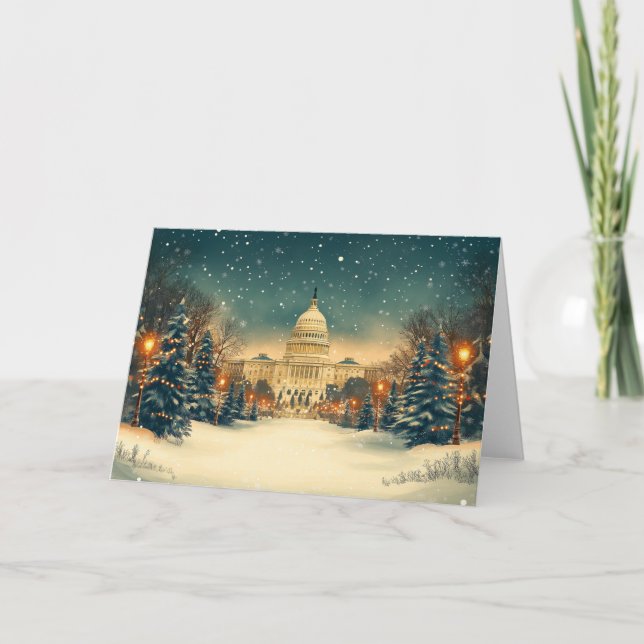 Cartes Pour Fêtes Annuelles Capitole des États-Unis Washington DC Joyeux Noël (Devant)