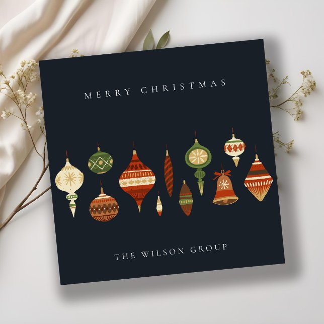 CARTES POUR FÊTES ANNUELLES CAPORATE ELEGANT NAVY GREEN CHRISTMAS STOCKINGS (Créateur téléchargé)