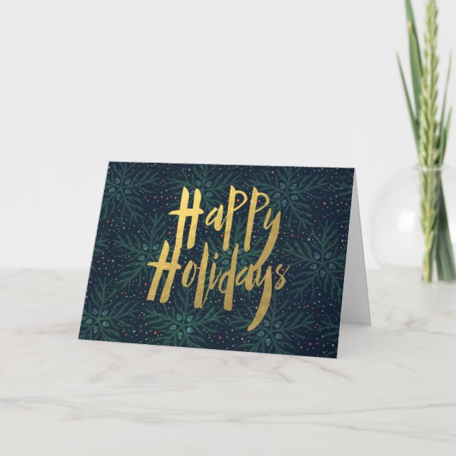 Cartes Pour Fêtes Annuelles Caporate Style Pine Happy Holidays (Devant)