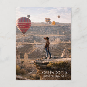 Cartes Pour Fêtes Annuelles Cappadoce Turquie Ballon à Air Chaud Aquarelle