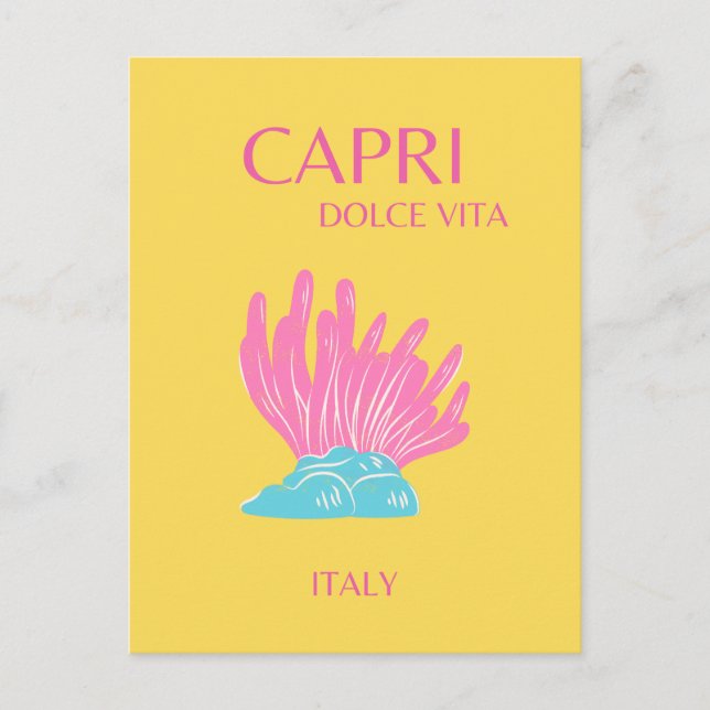 Cartes Pour Fêtes Annuelles Capri Dolce Vita, Art Voyage, Jaune (Devant)