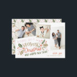 Cartes Pour Fêtes Annuelles Capture d'écran vintage à carreaux<br><div class="desc">Ce carte photo de vacances festif et chic présente notre feuillage d'hiver original dessiné à la main avec une typographie de style sucré dans des couleurs vives et des photos inclinées avec des bordures colorées. Le dos est accompagné d'un motif assorti pour une touche spéciale supplémentaire.</div>