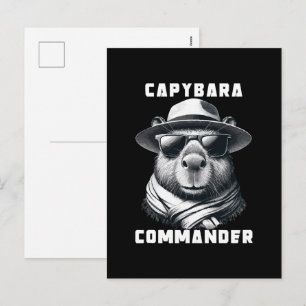 Cartes Pour Fêtes Annuelles Capybara avec lunettes de soleil Capy Commander