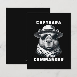 Cartes Pour Fêtes Annuelles Capybara avec lunettes de soleil Capy Commander