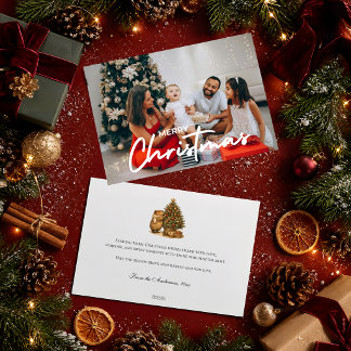 Cartes Pour Fêtes Annuelles Capybara Cozy Noël Arbre de Noël Rétro Photo