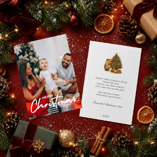 Cartes Pour Fêtes Annuelles Capybara Noël Cozy Photo Arbre de Noël Rétro