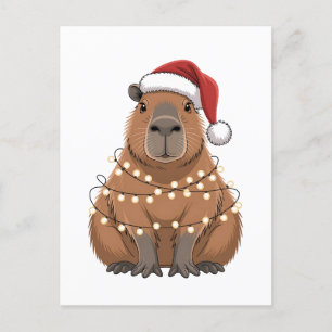 Cartes Pour Fêtes Annuelles Capybara Xmas Correspondant drôle Père Noël