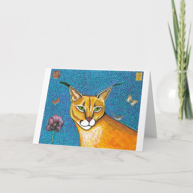 Cartes Pour Fêtes Annuelles Caracal Grey Card (Devant)
