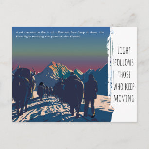 Cartes Pour Fêtes Annuelles Caravane de yaks à l'aube Everest Motivation