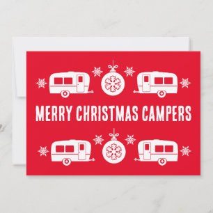 Cartes Pour Fêtes Annuelles Caravane Joyeux Noël Camping  