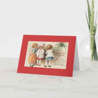 Cartes Pour Fêtes Annuelles Card/Note - Vintage Little Girls at Christmas