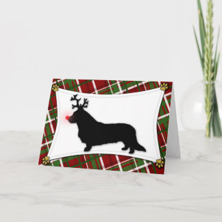 Cartes Pour Fêtes Annuelles Cardigan Welsh Corgi Reindeer Christmas Card