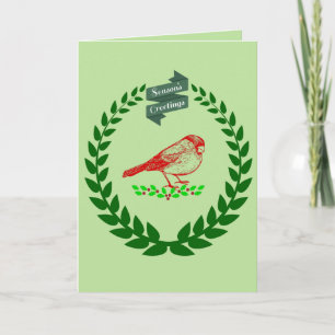 Cartes Pour Fêtes Annuelles Cardinal Au Milieu De La Salle De Serres De Noël