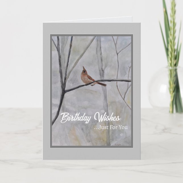 Cartes Pour Fêtes Annuelles Cardinal Country Winter Birthday Card (Devant)