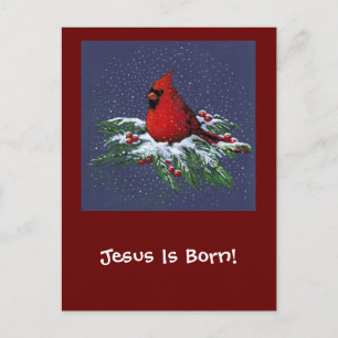 CARTES POUR FÊTES ANNUELLES CARDINAL DE NOËL : OISEAU : ART : NEIGE
