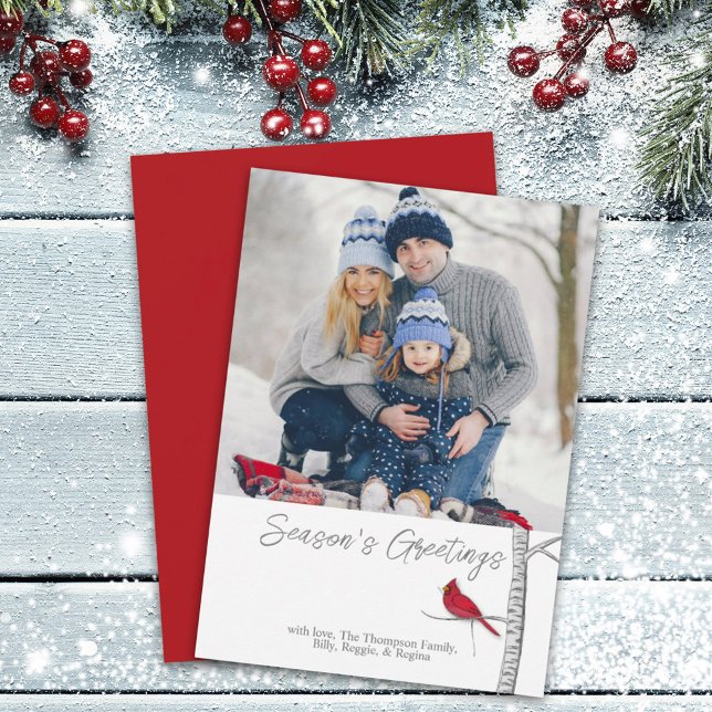 Cartes Pour Fêtes Annuelles Cardinal des salutations traditionnelles de la sai (Créateur téléchargé)