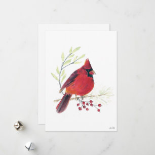 Cartes Pour Fêtes Annuelles Cardinal des Vacances Berries Art