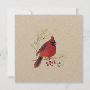 Cartes Pour Fêtes Annuelles Cardinal des Vacances Berries Art