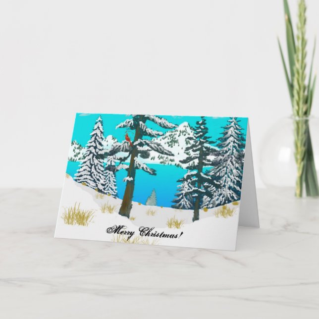 Cartes Pour Fêtes Annuelles Cardinal d'hiver (Devant)