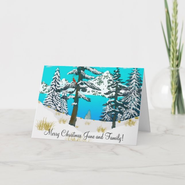 Cartes Pour Fêtes Annuelles Cardinal d'hiver (Devant)