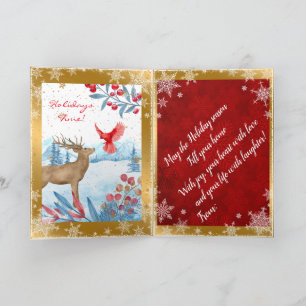Cartes Pour Fêtes Annuelles Cardinal et cerf personnalisent