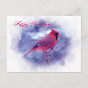 Cartes Pour Fêtes Annuelles Cardinal rouge au Blizzard