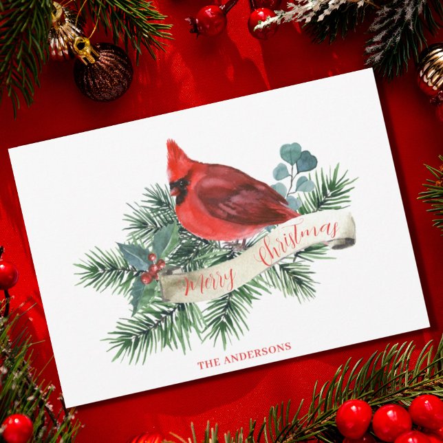 Cartes Pour Fêtes Annuelles Cardinal rouge de Noël (Créateur téléchargé)
