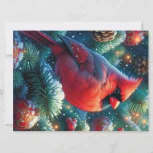 Cartes Pour Fêtes Annuelles Cardinal rouge hivernal