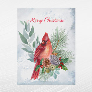 Cartes Pour Fêtes Annuelles Cardinal Rouge Pin Vert Christmas