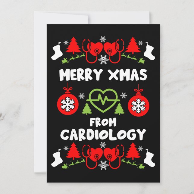 Cartes Pour Fêtes Annuelles Cardiologie Noël Cadeaux Médicales du personnel (Devant)