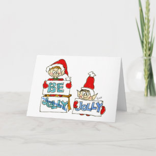 Cartes Pour Fêtes Annuelles Caricature Christmas Elf : Be Jelly Jolly Card