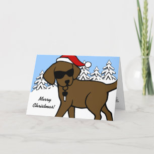 Cartes Pour Fêtes Annuelles Caricature cool au chocolat Labrador Noël