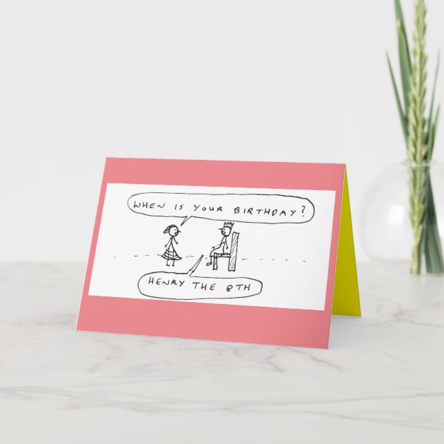 Cartes Pour Fêtes Annuelles Caricature d'anniversaire du roi d'Angleterre (Devant)