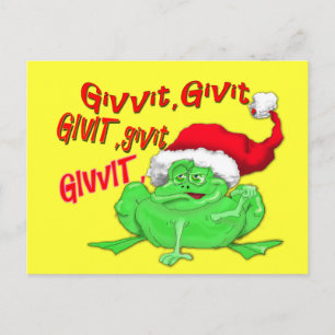 Cartes Pour Fêtes Annuelles Caricature de grenouille avec grenouille santa hat