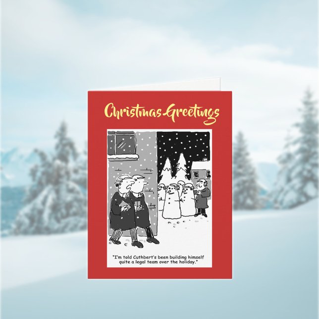 Cartes Pour Fêtes Annuelles Caricature de la salle d'audience légale avec code (Créateur téléchargé)