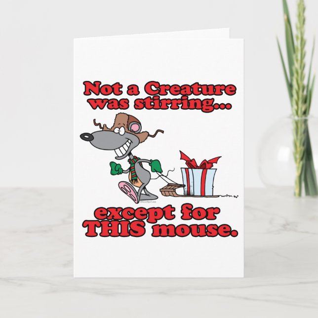 Cartes Pour Fêtes Annuelles caricature de la souris de Noël (Devant)