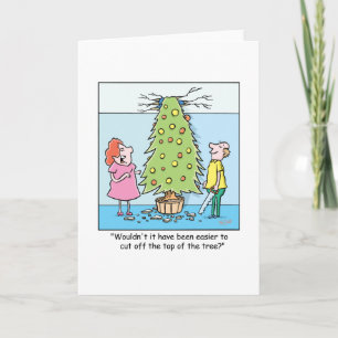 Cartes Pour Fêtes Annuelles Caricature de Noël Arbre surdimensionné