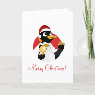 Cartes Pour Fêtes Annuelles Caricature de Noël de l'empereur pingouin