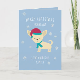Cartes Pour Fêtes Annuelles Caricature de Noël personnalisée Cute Chihuahua 