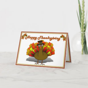 Cartes Pour Fêtes Annuelles Caricature de Thanksgiving Turquie pèlerin