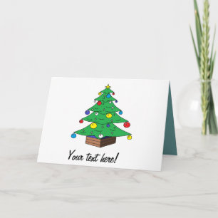 Cartes Pour Fêtes Annuelles Caricature décorée sur les arbres de Noël