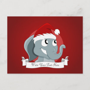 Cartes Pour Fêtes Annuelles Caricature d'éléphant de Noël