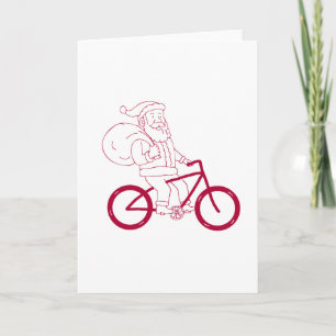 Cartes Pour Fêtes Annuelles Caricature du côté vélo du Père Noël