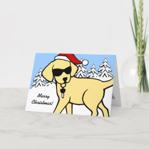 Cartes Pour Fêtes Annuelles Caricature du Laboratoire Jaune cool Noël Snow Woo