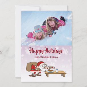 Cartes Pour Fêtes Annuelles Caricature humoristique Santa Claus Photo Holiday