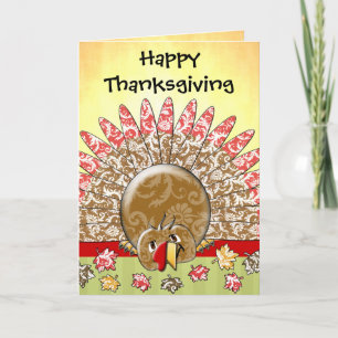 Cartes Pour Fêtes Annuelles Caricature mignonne Thanksgiving Turquie