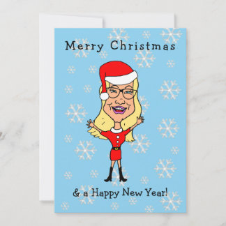 Cartes Pour Fêtes Annuelles Caricature Père Noël Girl Blonde Joyeux Noël