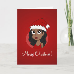Cartes Pour Fêtes Annuelles Caricature pour fille de Noël